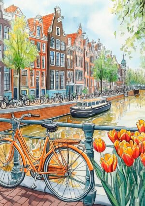Bicicleta en los Canales de Ámsterdam