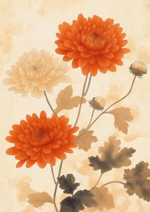 Crisantemos Naranjas Cálidos