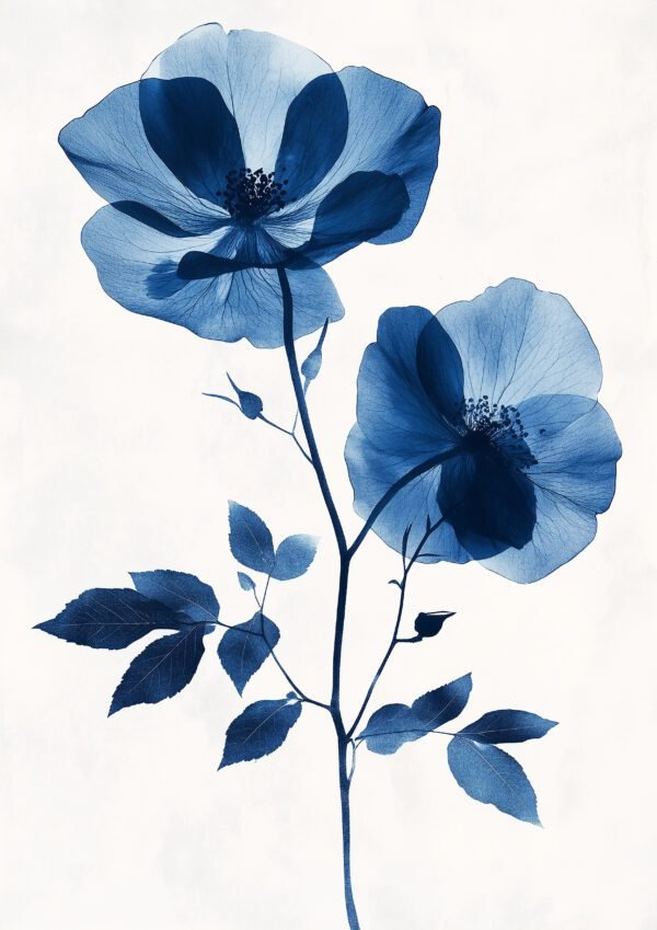 Flor Azul Moderna