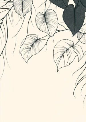 Flor Lineal en Tinta Negra