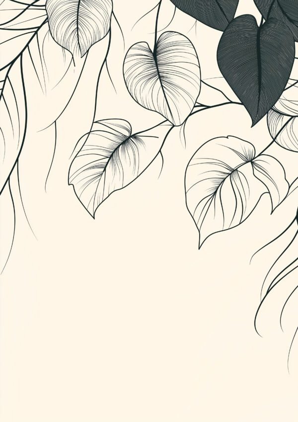Flor Lineal en Tinta Negra