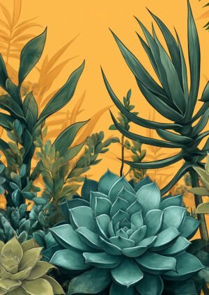 Follaje Moderno en Verde Oscuro