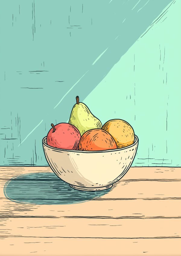 Frutero en Mesa Minimalista