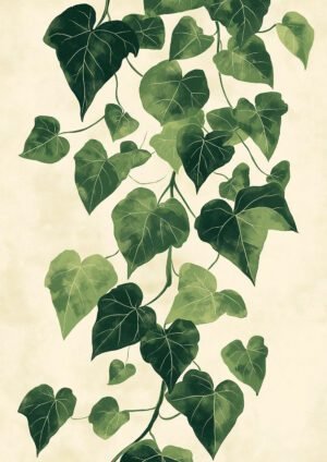 Hiedra Verde sobre Fondo Suave