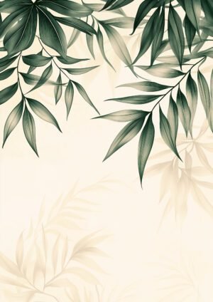Hoja Tropical Verde con Sombra