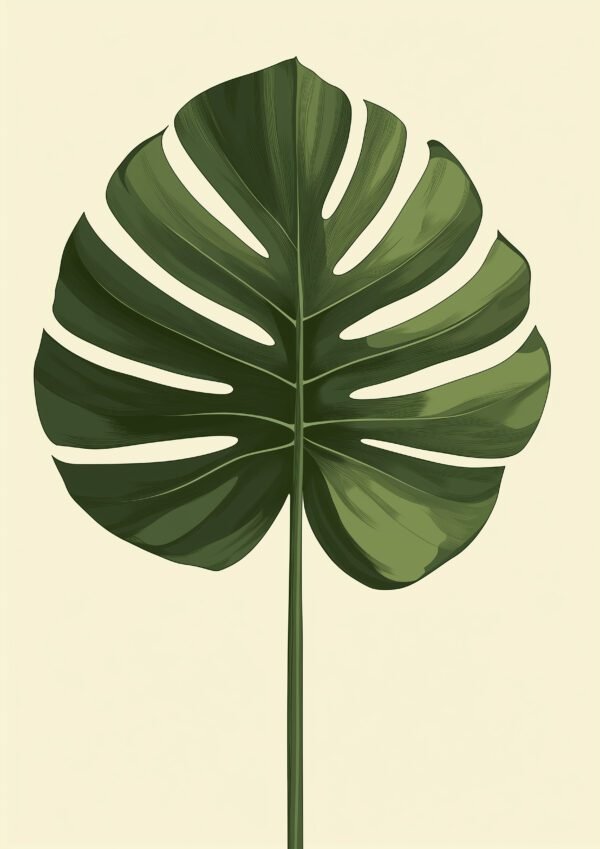 Hoja de Monstera sobre Crema
