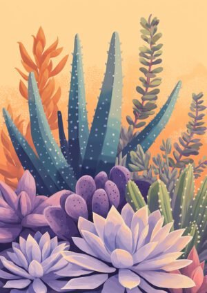 Jardín Cactus en Lavanda