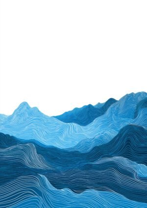 Mareas ondulantes en azul profundo