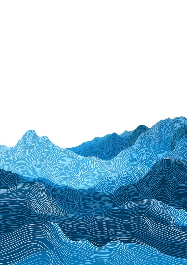 Mareas ondulantes en azul profundo