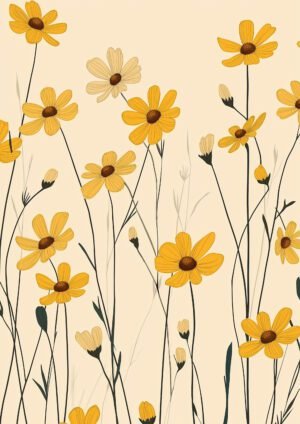 Margaritas Amarillas Minimalistas