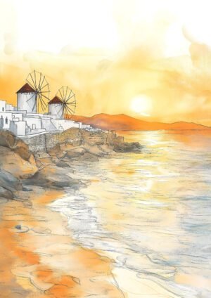 Molinos al Amanecer – Mykonos