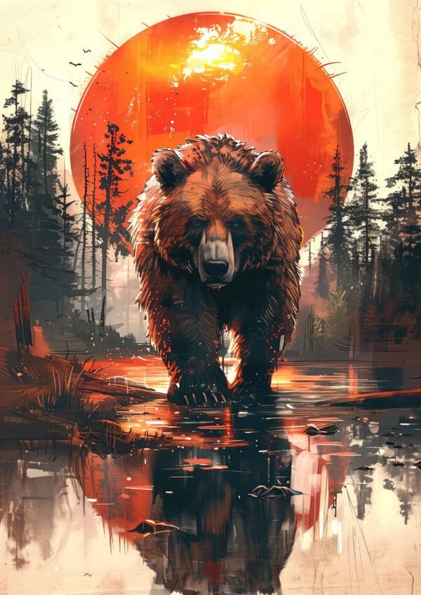 Oso al atardecer