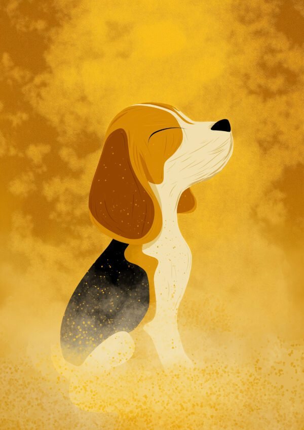 Perro respirando calma