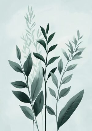 Ramas Gráciles en Verde Grisáceo