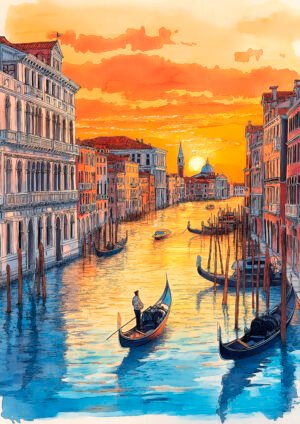 Venecia Dorada al Atardecer – Gran Canal