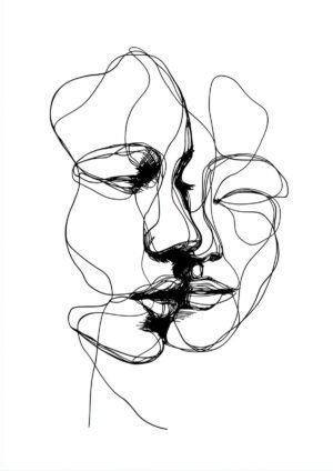 Rostro en líneas entrelazadas