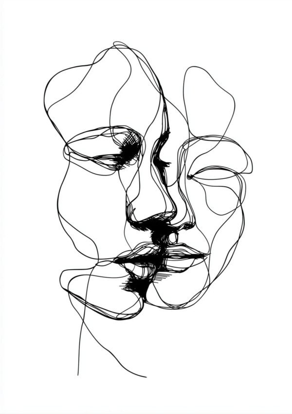 Rostro en líneas entrelazadas