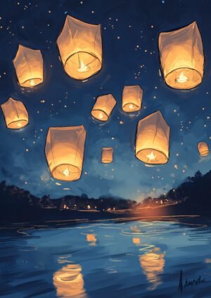 luces de deseo flotante